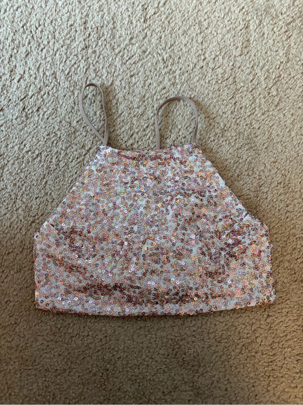 Rose Gold Sequin Crop Top